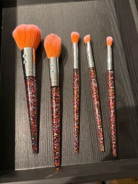 SLMissGlam Orange Glitter Handle Makeup Brush Set